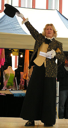 Female Town Crier salutes the Queen