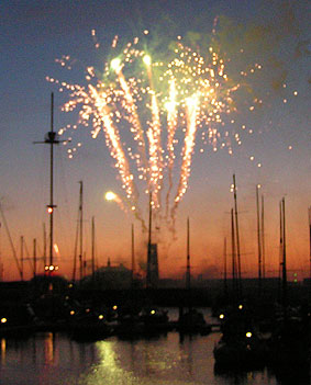 fireworks over the harbour