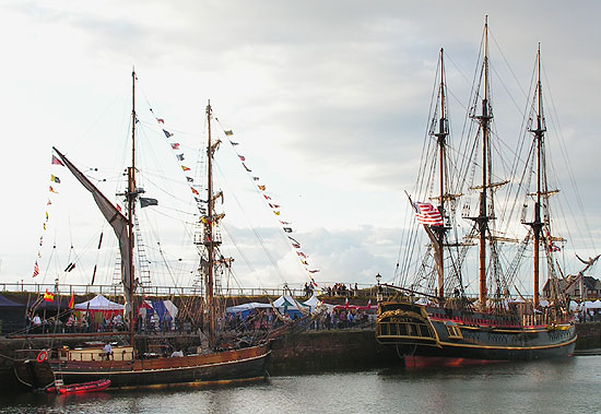 Tall Ship Bounty with the smaller Zebu