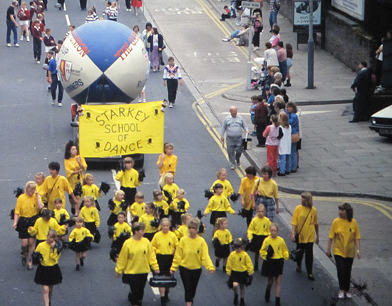 Starkey dance school and huge rugby ball