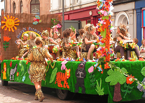 George and the Jungle carnival float.