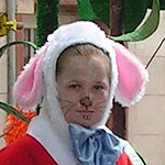 girl in white rabbit costume