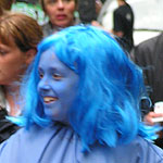 Blue faced girl