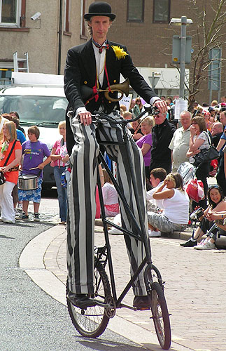 tall man on tall bike