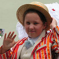 portrait 3 - girl with straw boater and striped jacket