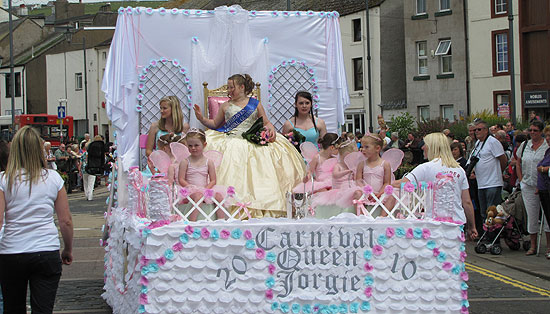 Whitehaven Carnival Queen Jorgie Bell on her float