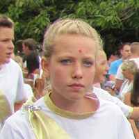 girl with golden sash