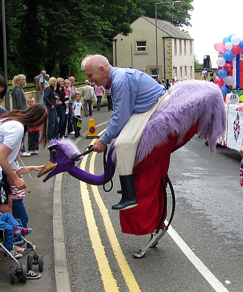 Man riding on an ostrich