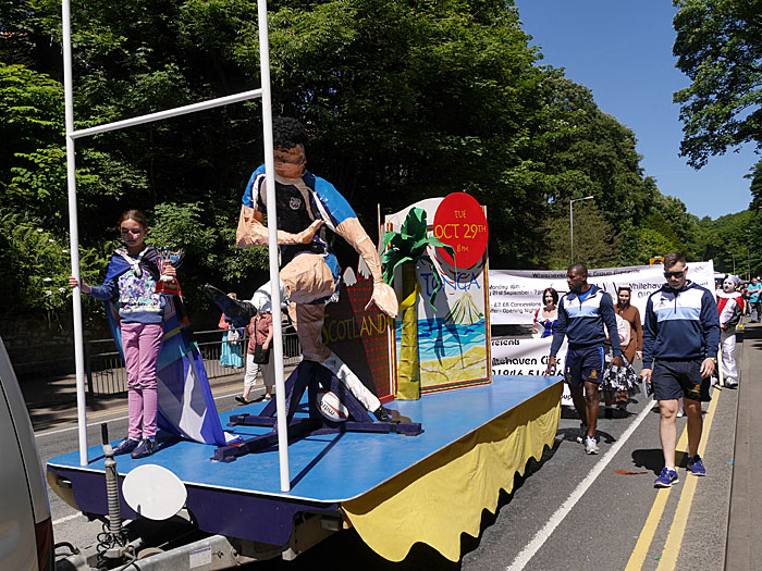 World cup rugby float