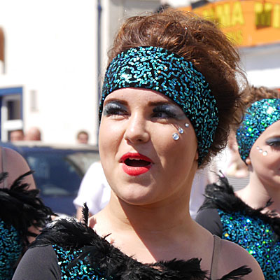 glittering blue headband