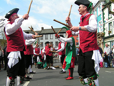 Morris dancers in tricorn hats