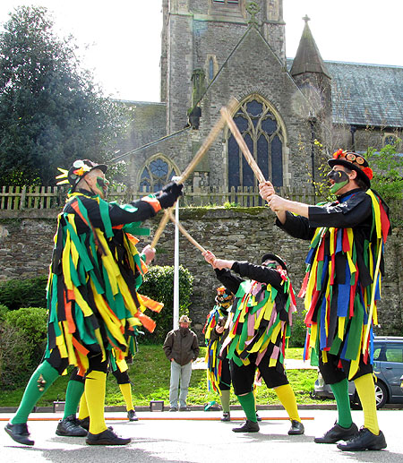 Morris Dancers in car-park