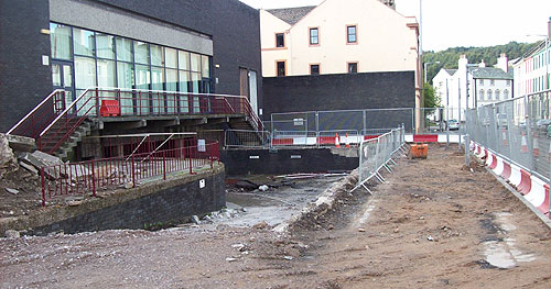 Work on Scotch street corner of Whitehaven Civic hall