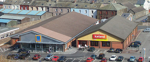 Aldi and Iceland at Preston Street Whitehaven