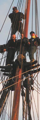 Standing at the top of the mast loking down