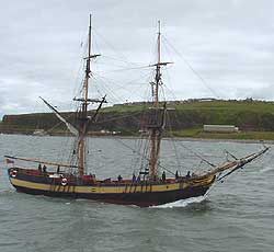 Tall ship Phoenix approaching Whitehaven