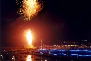fireworks over Whitehaven harbour