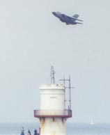 Tornado GR1 over North pier lighthouse