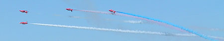Red arrows with multiple corkscrew movement