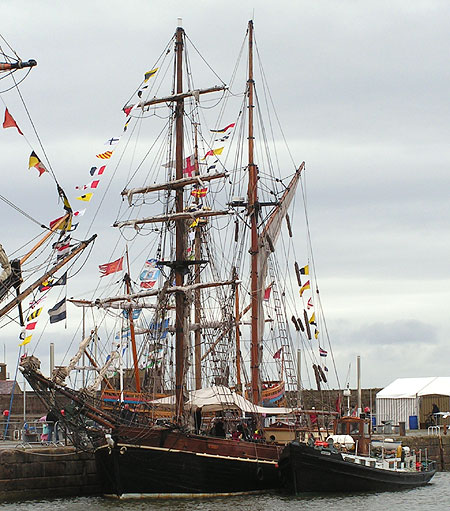 Tall ship Zebu dressed for the festival and Snowbird