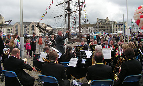 Dearham brass band on the Sugar Tongue