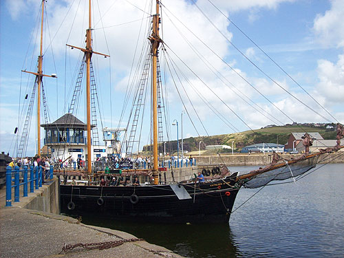 Kathleen and May passing through Whitehaven lock