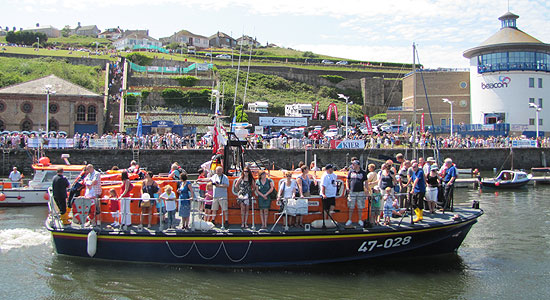 Life boat with pleasure trip passengers