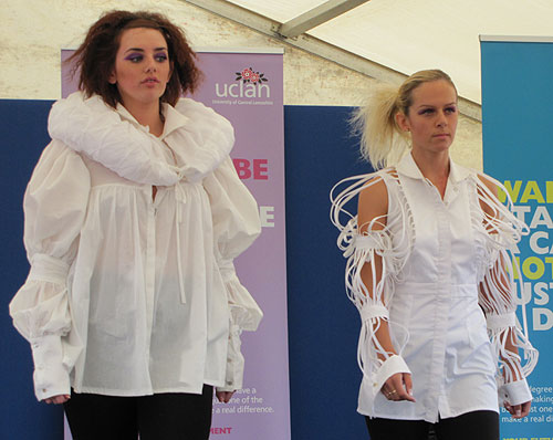 puffed and frilled smock and shredded sleeves