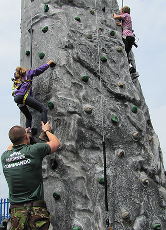 Marines climbing wall