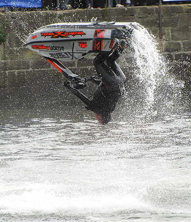 underneath rotating jetski