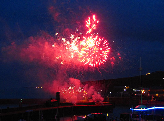 Red firework burst