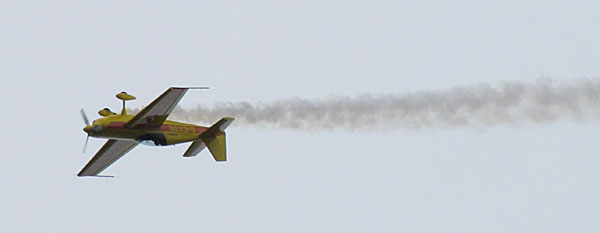 Stunt plane G-EXTR inverted