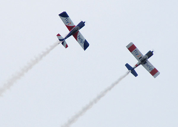 Two RV8 stunt planes