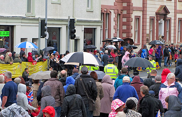Crowds outside Civic Hall Whitehaven