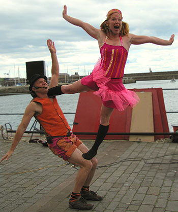 Banjo circus acrobats