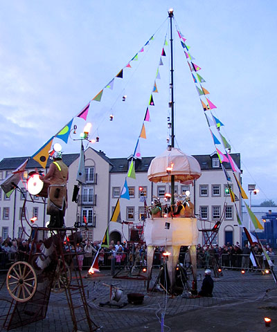 Flags radiating from the bandstand