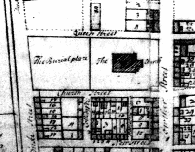 plan of St. Nicholas church in 1699