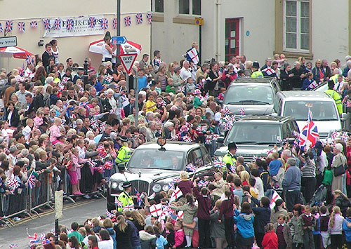 The Queen arrives at Whitehaven harbour