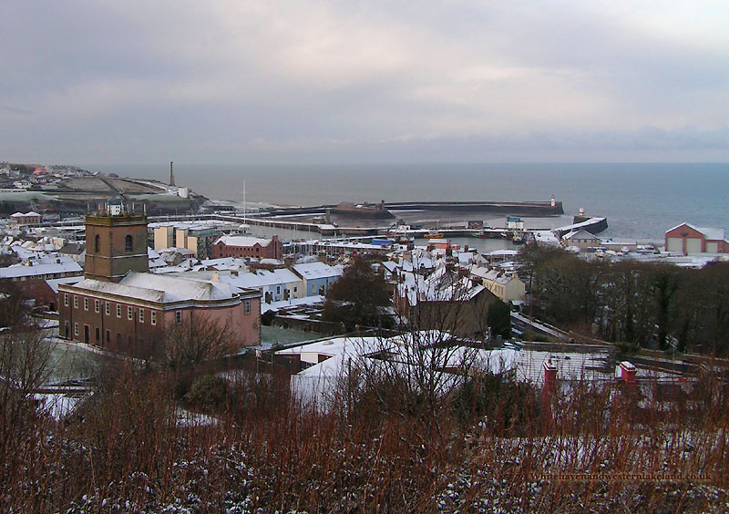 St James church Whitehaven in the snow