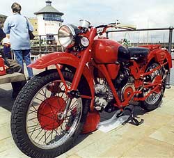 red moto guzzi at whitehaven