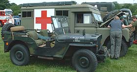 Military Jeep and ambulance