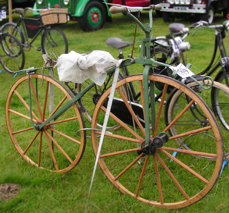 Velociped 1869 wooden wheel bicycle