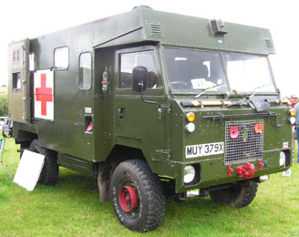 Land Rover ambulance in army green
