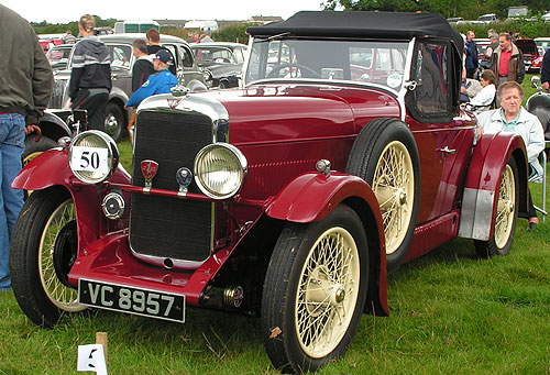 Red Alvis 12/60 beetle back vintage sports car