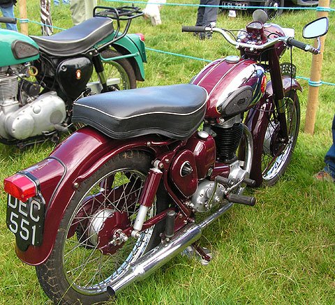 BSA C12 motorbike in Burgandy.