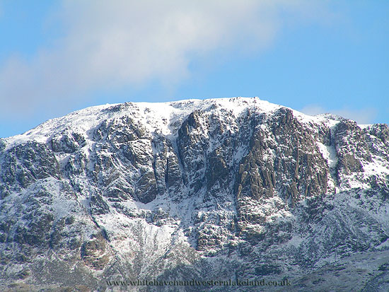 Scafell pike covered in snow