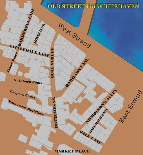 map showing location of Gale Lane in Whitehaven