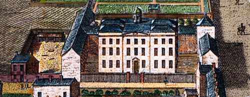 the Cupola home of William Feryes of Whitehaven- coloured engraving